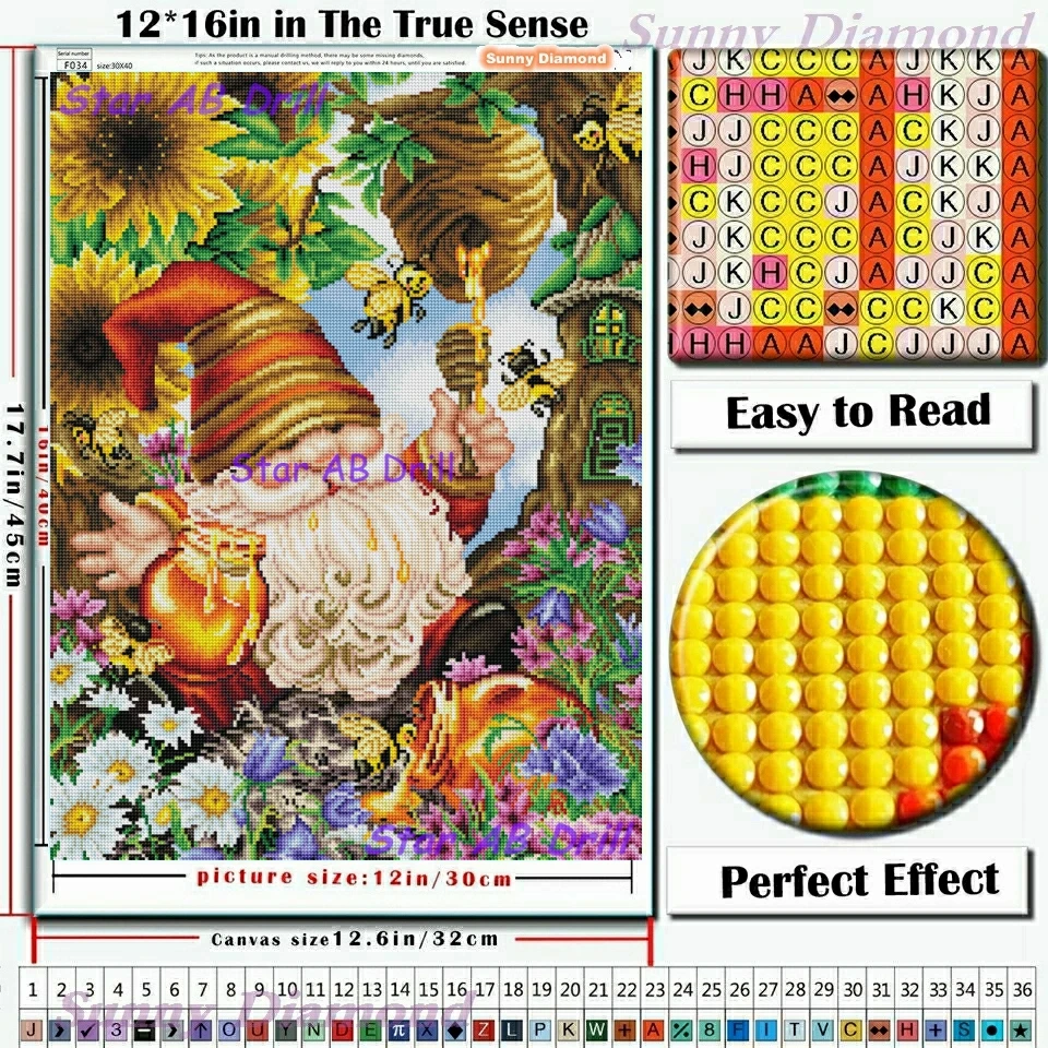 Honeybee Gnome Diamond Painting Forest Tree Bear Bird Fox Deer Snowman Art 5d Diy AB Drill Cross Stitch Kit Decor Christmas Gift