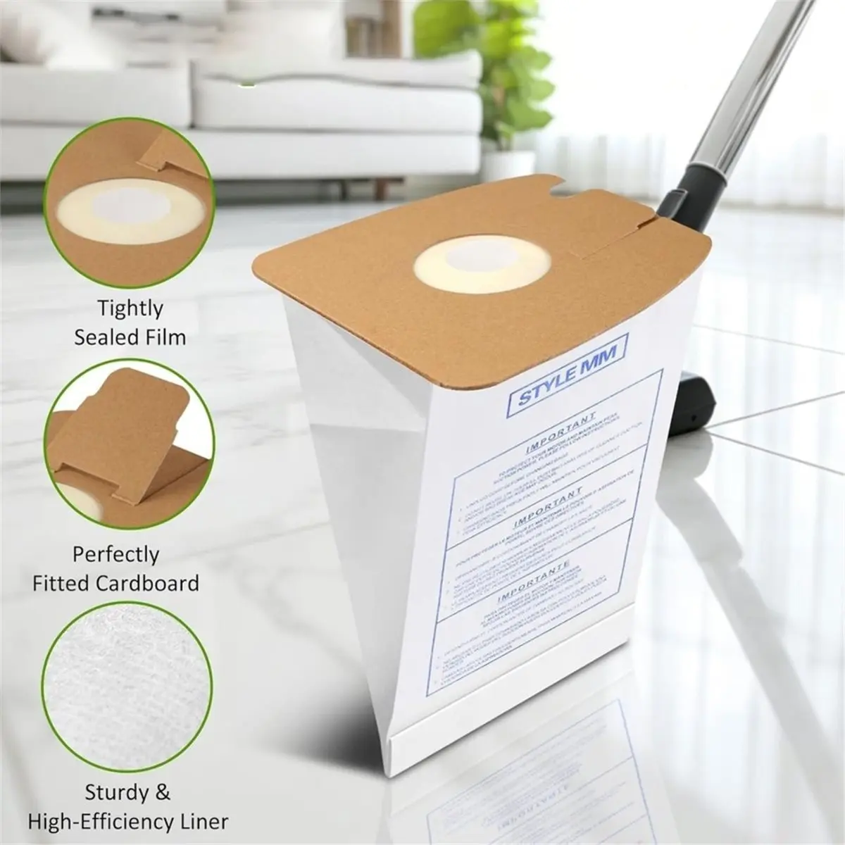 T26C 8pcs Multi-Layer Style mm Vacuum Bags for 3670 3680 Series,Replaces Part 60295,60295A 60295B,60295