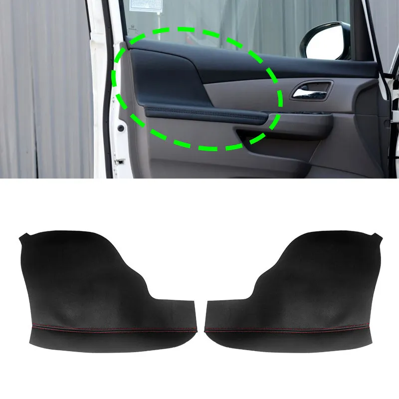 2pcs For Honda Odyssey 2011 - 2014 2015 2016 2017 Microfiber Leather Car Interior Front Door Handle Armrest Panel Cover Trim