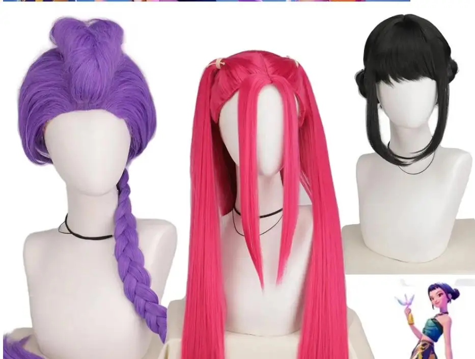 

2025halloweenEN STOCK Rumi Mira Zoey Cosplay perruque KPOP Cosplay DokiDoki KPOP Huntrix femmes Rumi 120 cm cheveux