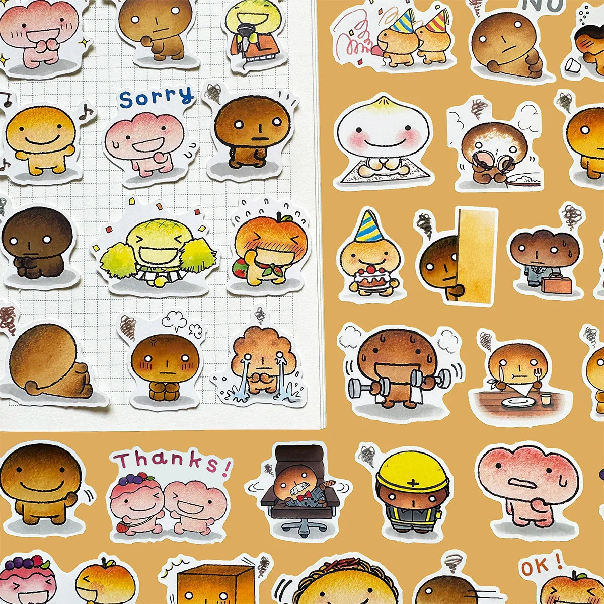 Cute Cartoon Burnt Bread Anime Stickers DIY Phone Case Notebook Diary Journal Decoration