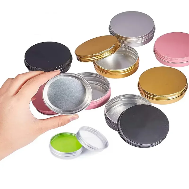 

20Pcs 5g-60g Round Aluminum Tin Jars for Salve Creams Balms Nail Candle Metal Cosmetic Containers Bottle Tea Cans