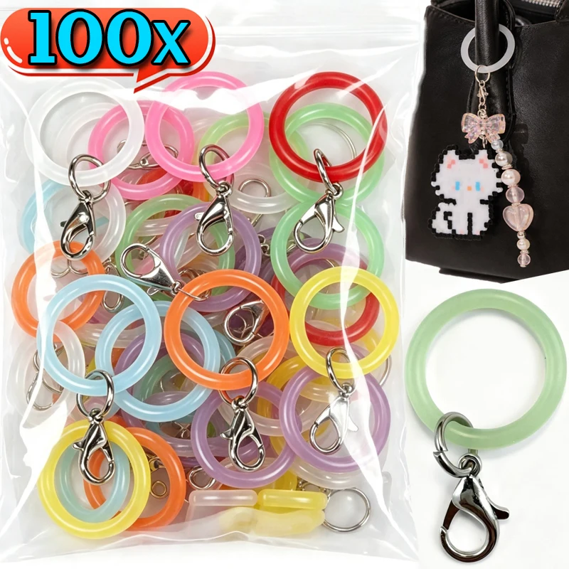 Transparente Silikon-O-förmige Schlüsselanhänger mit Karabinerverschluss, O-Ring-Schlaufe, DIY-Taschenanhänger, Schlüsselanhänger, Schmuckherstellungszubehör – Detail 3
