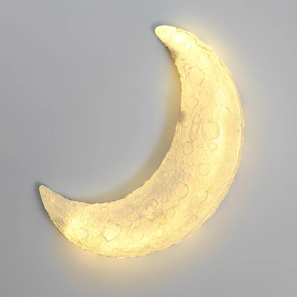 Home Decor half moon lamp Crescent Modern Outdoor Wall Sconce Lighting Creative Resin Moon Background Waterproof LED  Light