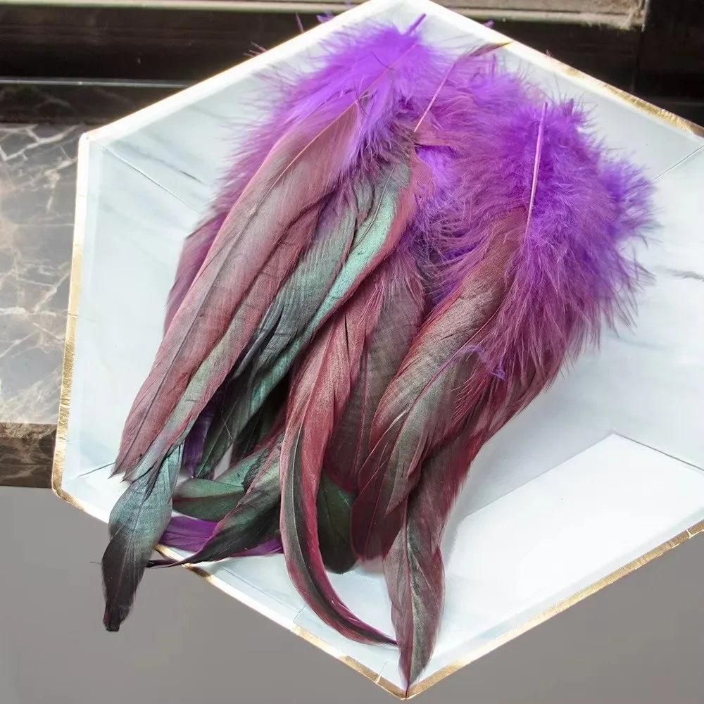 DIY 10-15cm Natural Pheasant Feather Colorful Soft Cock Feather Craft Natural Color Rooster Feather For Costume Decoration
