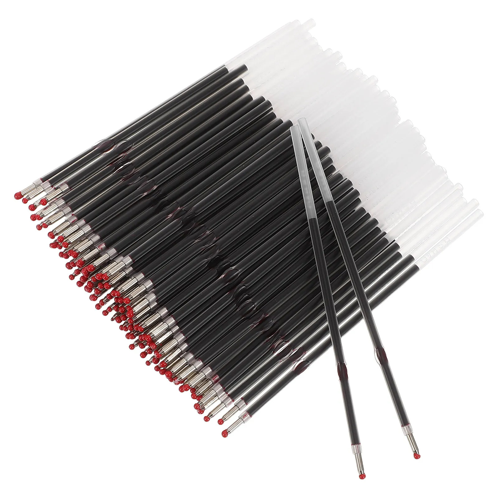 100Pcs Retractable Ballpoint Pen Ink Refills Red Replacement 0.7mm Medium Point Smooth Writing Click Pens Office School
