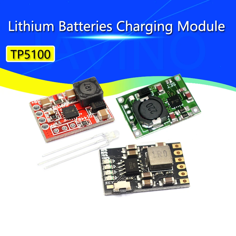 TP5100 charging management power supply module board TP5000 1A 2A compatible with 4.2V 8.4V single and double lithium batteries