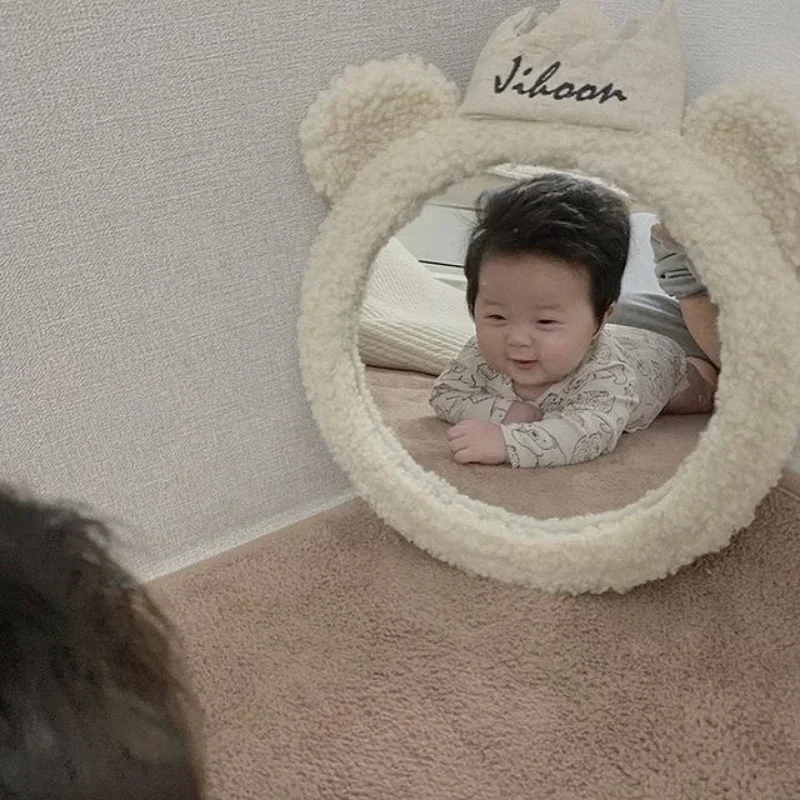 Acrylic Creative Home Art Wall Decor, Bathroom Baby Room Decorative Mirrors, Photography Accessories, Nordic Cartoon Crown Bear