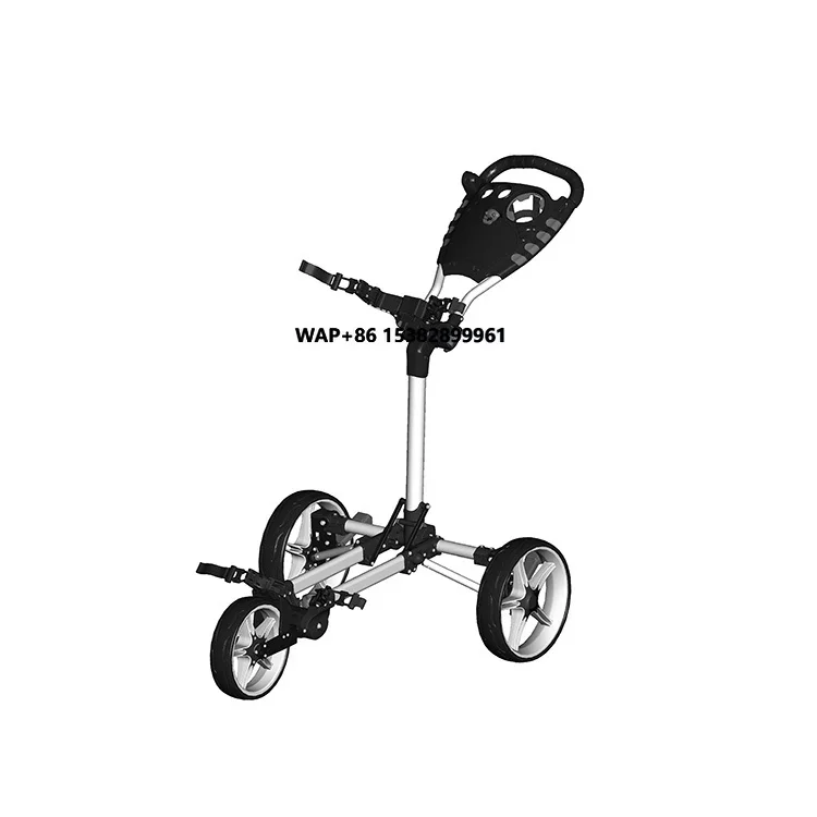 Hot Sale 3-Wheel Aluminum Frame Golf Push Flat Fold Trolley