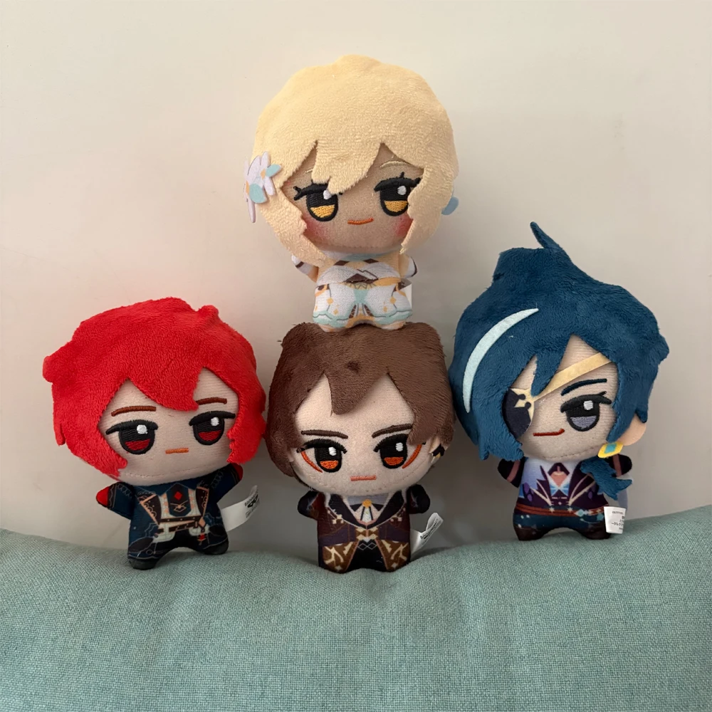 Multi-style Anime Game Genshin Impact Character Diluc Morax Kaeya Lumine Plush Toy Keychain Backpacks Plushie Doll Pendant Decor