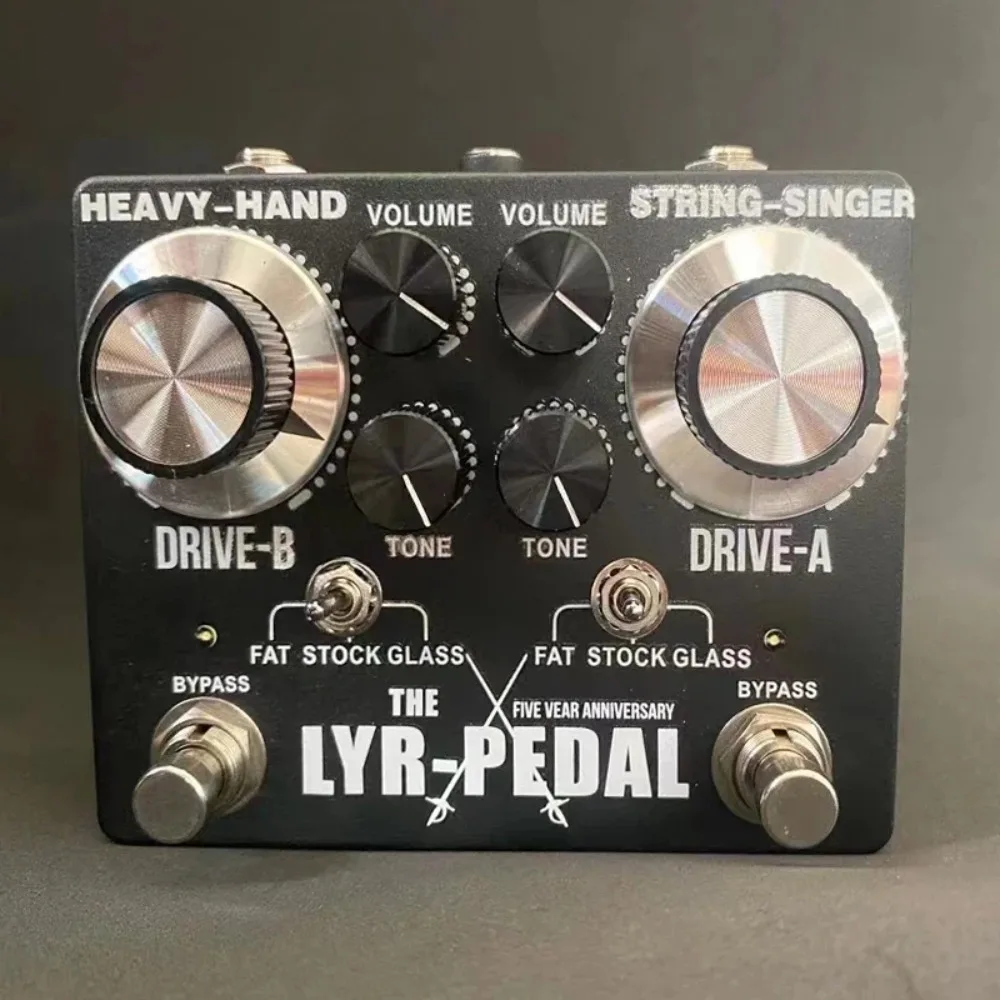 Pedal de tom Ly-rock-king para guitarra, pedal de efeito clássico, cor preta, verdadeiro desvio, nova versão
