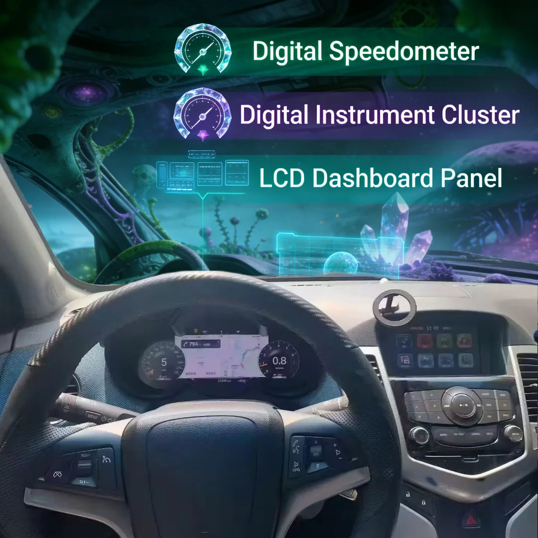 12.3 inch HD LCD Dashboard Screen For Chevrolet Cruze Lacetti Classic Lacett 2009-2014 Generation Car Digital Instrument Cluster