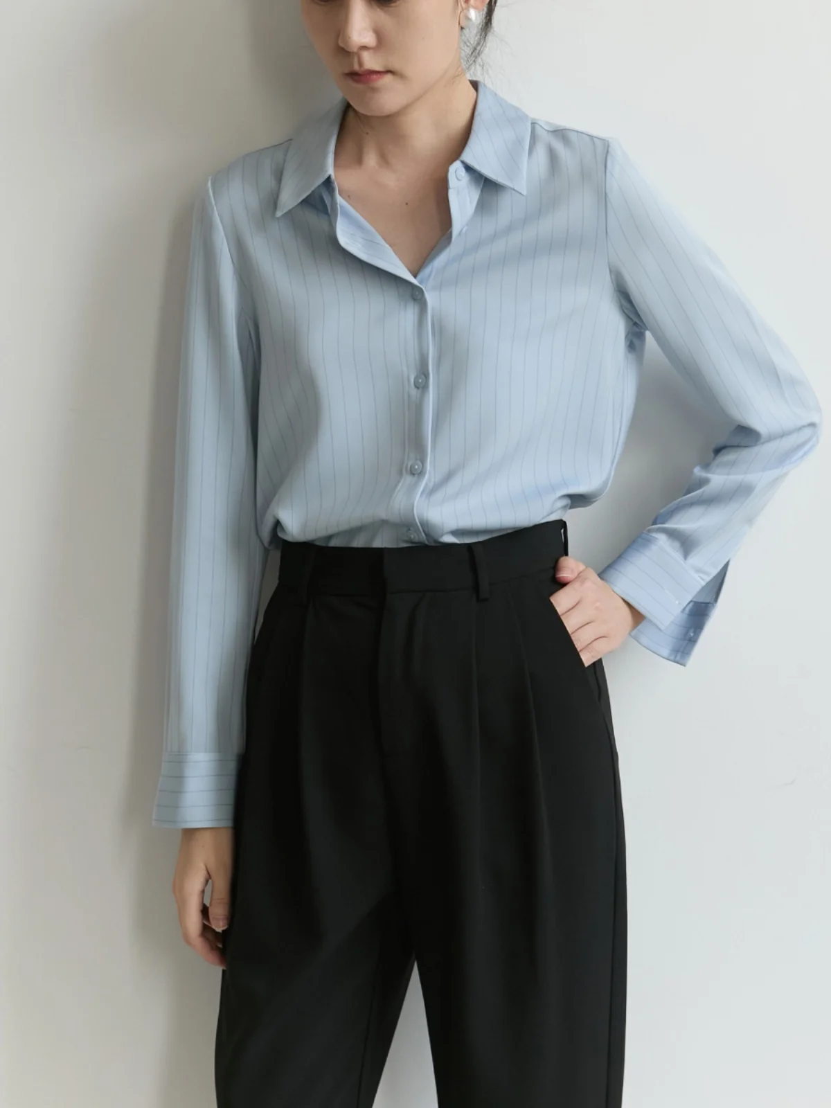 女性用ハイウエストスーツパンツ XINER ハーランスタイル 9 ポイント通勤快適ハイウエストパンツプロフェッショナルルック