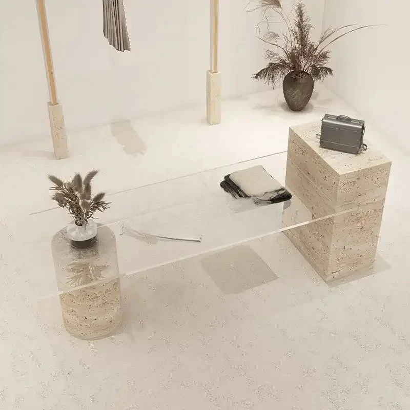 FFClothing store travertine glass flowing tableclothing store jewelry ornament display table