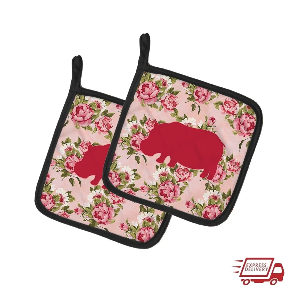 

Pair of Insulated Pot Holders with Colorful Artwork Kitchen Decor Durable Quilted Trivet Gift Home Cooks