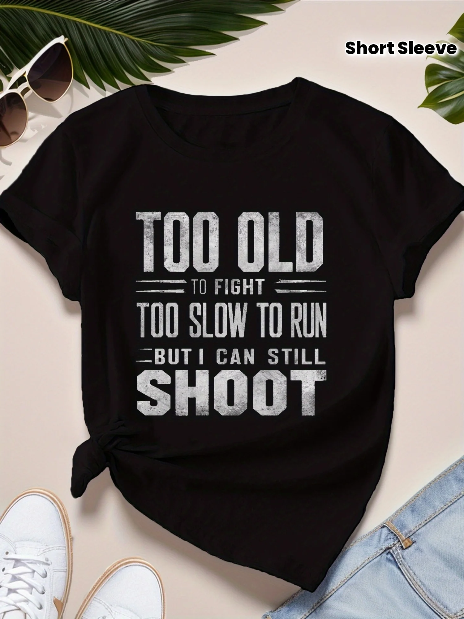 Sport-T-shirt met korte mouwen voor dames "Too Old to Fight