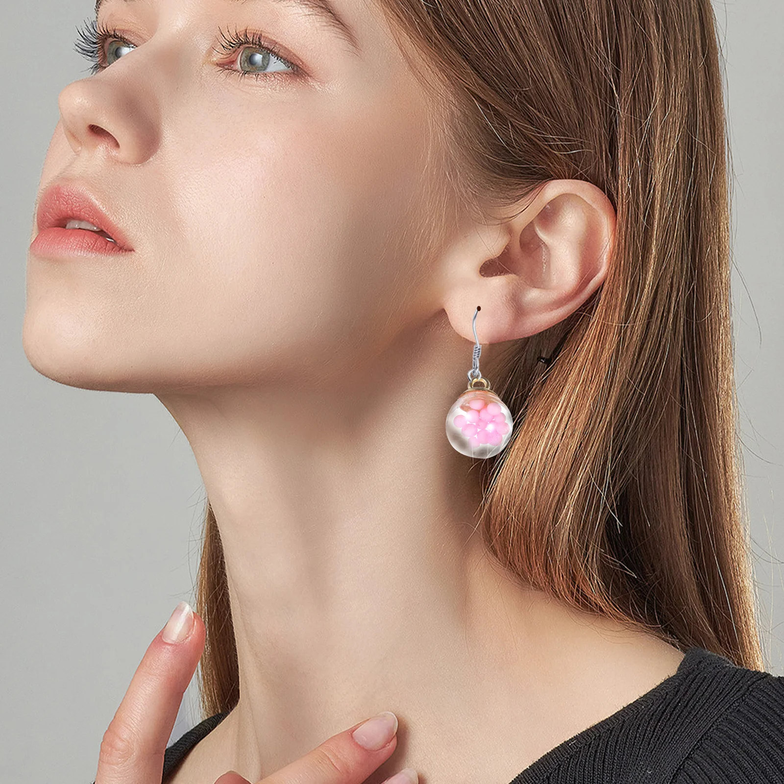 10개 유리 볼 참 장식 투명 DIY 펜던트 귀걸이 목걸이 보석 제작 공예 프로젝트 열쇠고리 액세서리