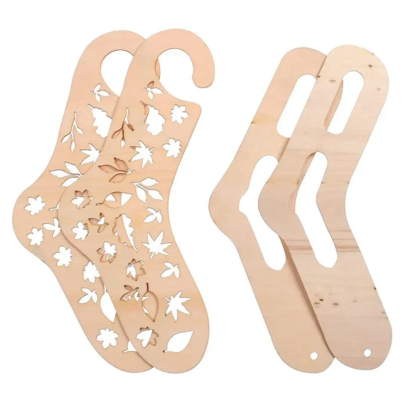AEE6-6Pcs Wooden Sock Blockers For Knitting,Adjustable Sock Blocker For Knit Blockers Knitting Crochet Stocking Display Molds