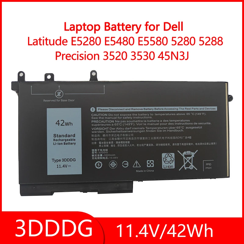 

Аккумулятор 3DDDG для Dell Precision 3520 3530 45N3J Latitude E5280 E5480 E5580 5280 5288 5290 5480 5488 5490 5491 5495 5580 5590