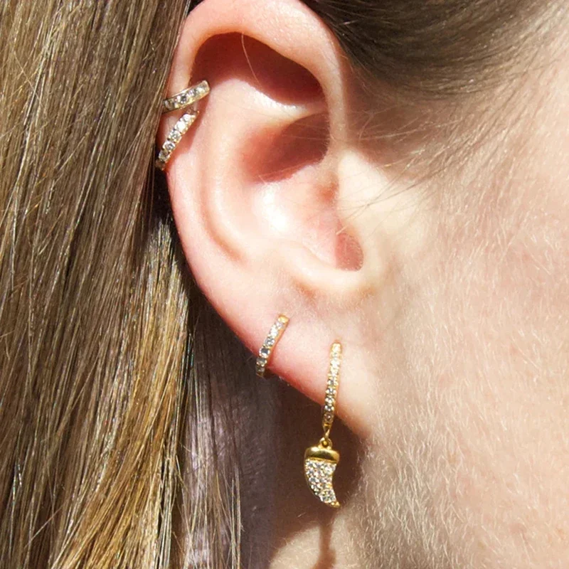 Vintage gold earring 925 sterling Silver Ear Needle Shell/Conch/Starfish Pendant Hoop Earrings for women Fashion Wedding Jewelry
