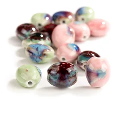 20#5pcs Pea Shape Ceramic Porcelain Pendant Jewelry Making Beads Handmade Materials For Bracelet Necklace #XN192