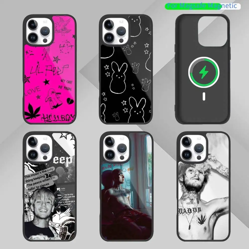 

Rapper L-Lil Peep Hellboy Phone Case For iPhone 14,16,15,13,17,12,Plus,Pro,Max Magnetic For Magsafe Frosted Cover