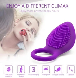 Vibro Cock Enlargement Delay Ejaculation Vagina Orgasm Lock Vibrator Penis Ring Vibrating Clitoris Stimulator Sex Toy For Couple