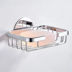 Stainless Steel Soap Dishes Wall Mounted Shower Soap Holder Bathroom Storage Box Container Soap Dish Basket Tray Rack