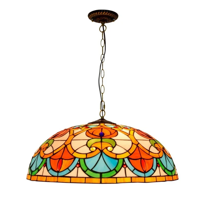 

60CM retro bar chandelier Italian Tiffany stained glass living room dining room bedroom chandelier