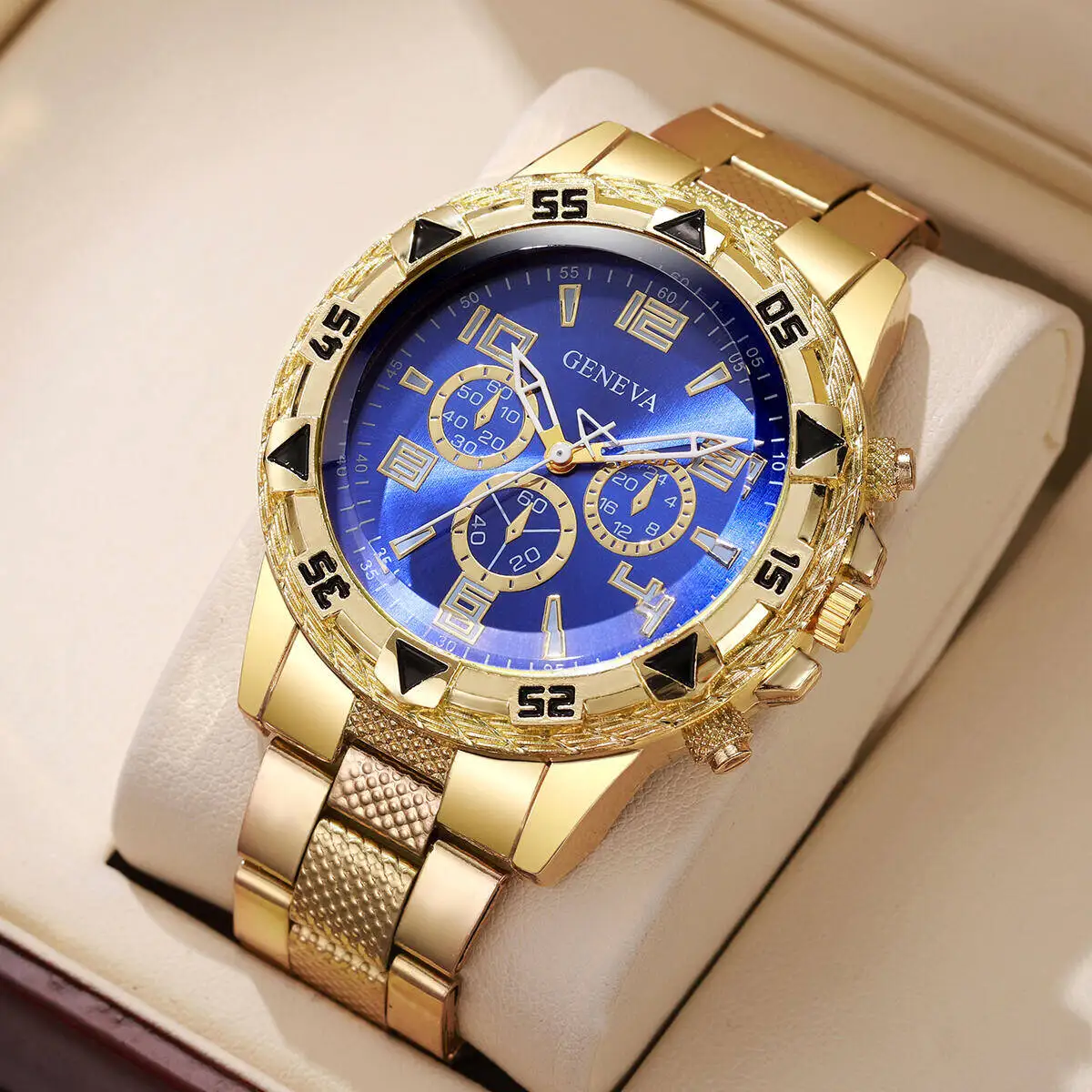 Fashion Business Men Watch Luxury Big Dial Mens Quartz Wristwatches Clock Gift Reloj Hombre（Without Box）