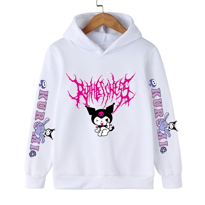 

anime kawaii kids Streetwear kuromi Children's Hoodie Cute Sanrio Children Sweatshirt Manga Clothes Kid Girl Boy Top Hoody