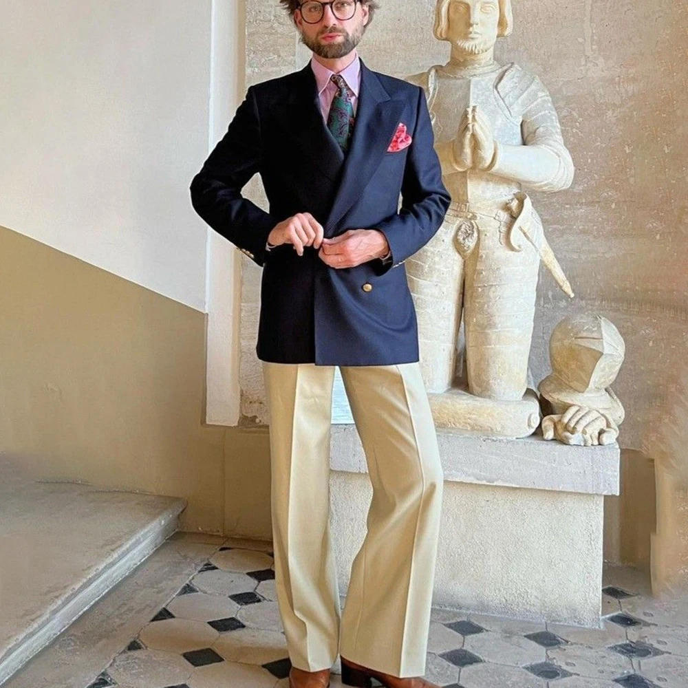 

Modern Men's Suits Set Two Piece(Jacket+Pants) Wedding Gueat Blazer and Trousers Set Daily Streetwear Professional Office Outfit