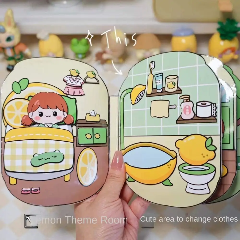 ตลกโฮมเมด Lemon Hut Quiet Book Handmade ไม่มีตัดสติกเกอร์เกม Quiet Book 3D Quiet Book ทําด้วยมือ Diy ของเล่นของขวัญ