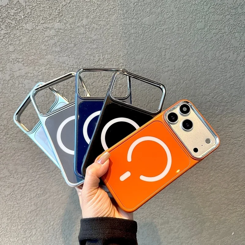 

Glossy Anti-Scratch Shockproof Case for iPhone XR like 17 Pro DIY, Electroplated Magnetic Protective Cover 11 to 17pro case