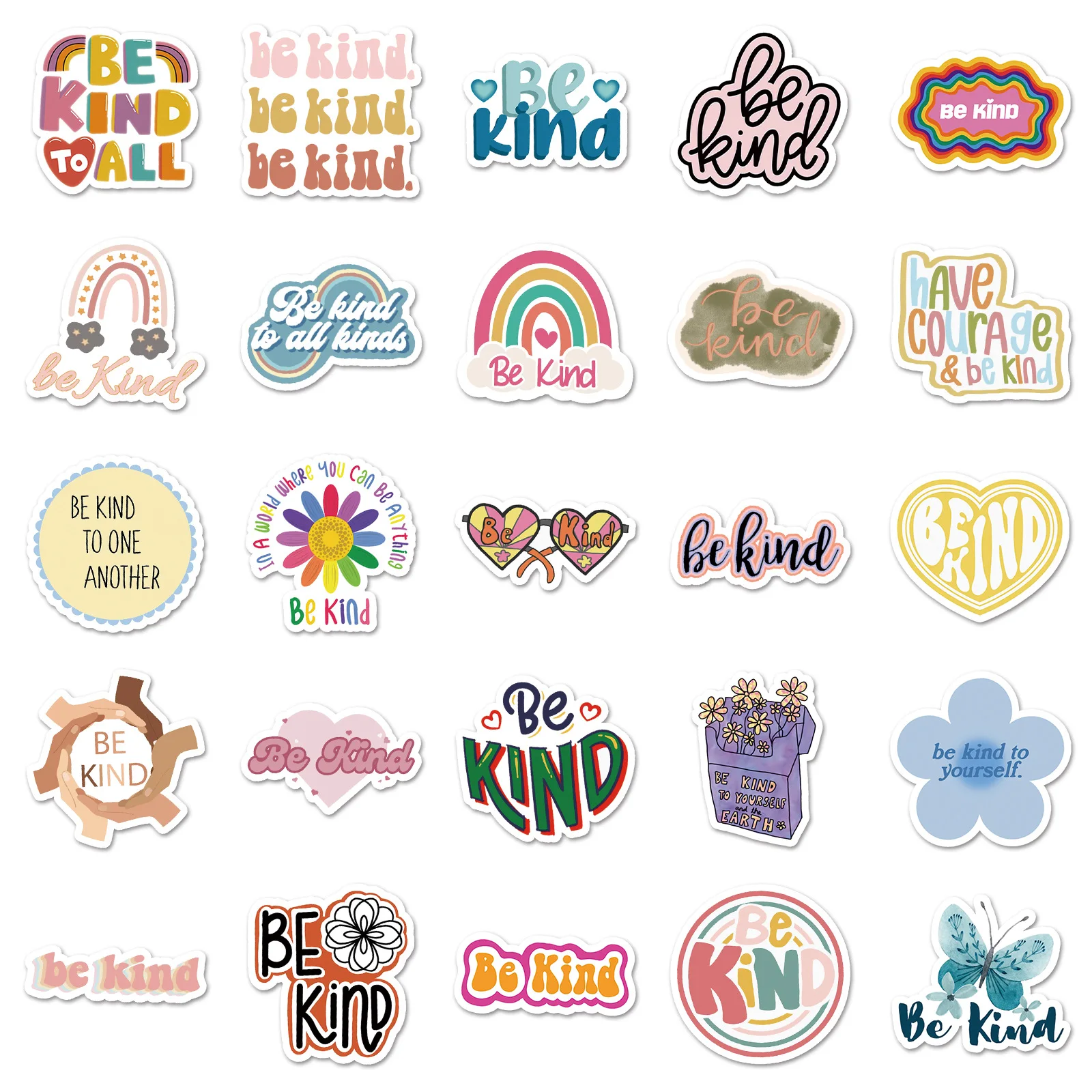 50-100PCS Kindness Mental Graffiti Stickers Be Kind English Slogan Waterproof Decals for Tablet DIY Stationery Water Bottles