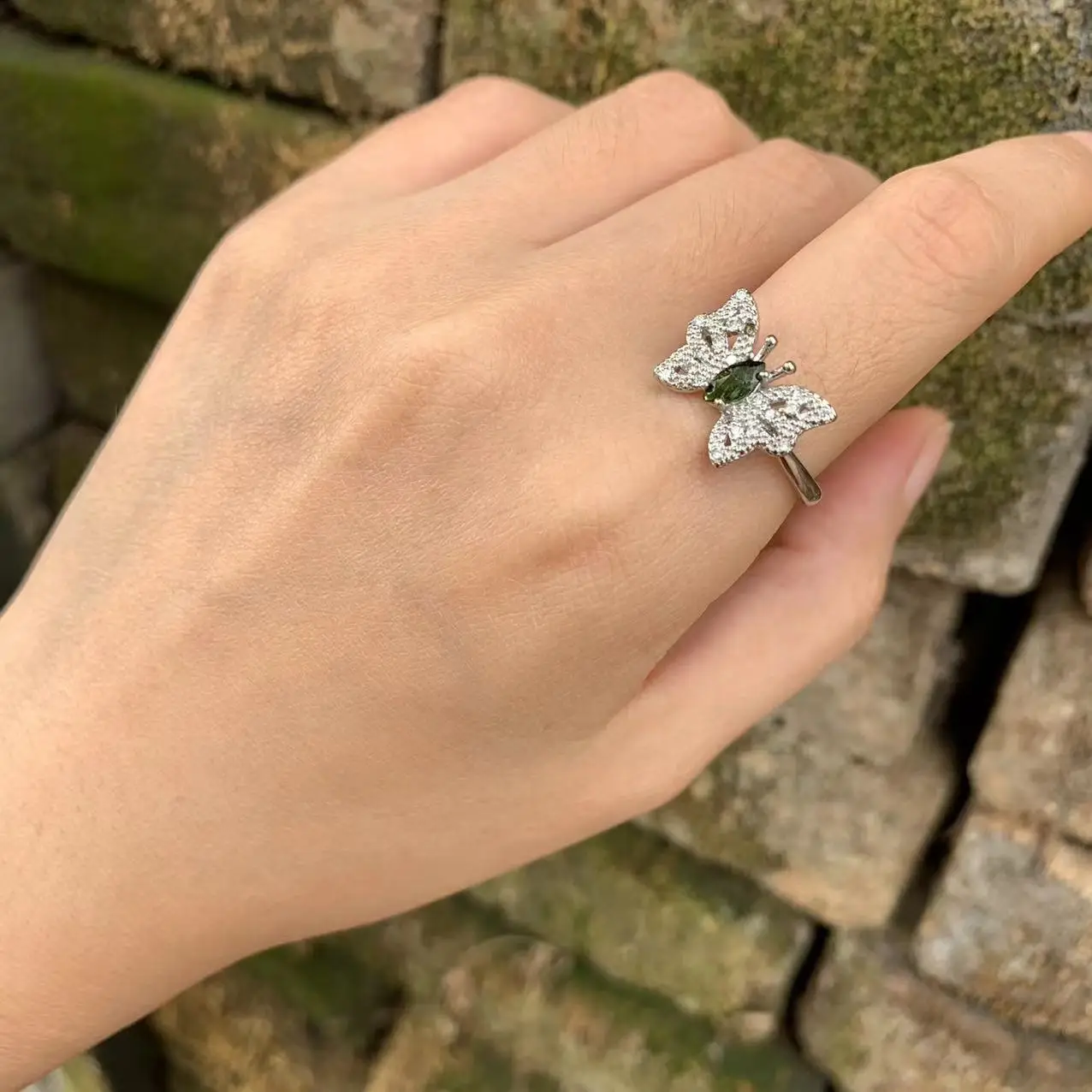 

natural Diopside ring female handmade ring Jewelry for Women Gift