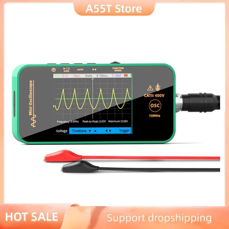 

A55T Handheld Mini Oscilloscope 10Mhz Color Screen Real-Time Waveform Display Portable Electronic Testing Tool For Home Repair