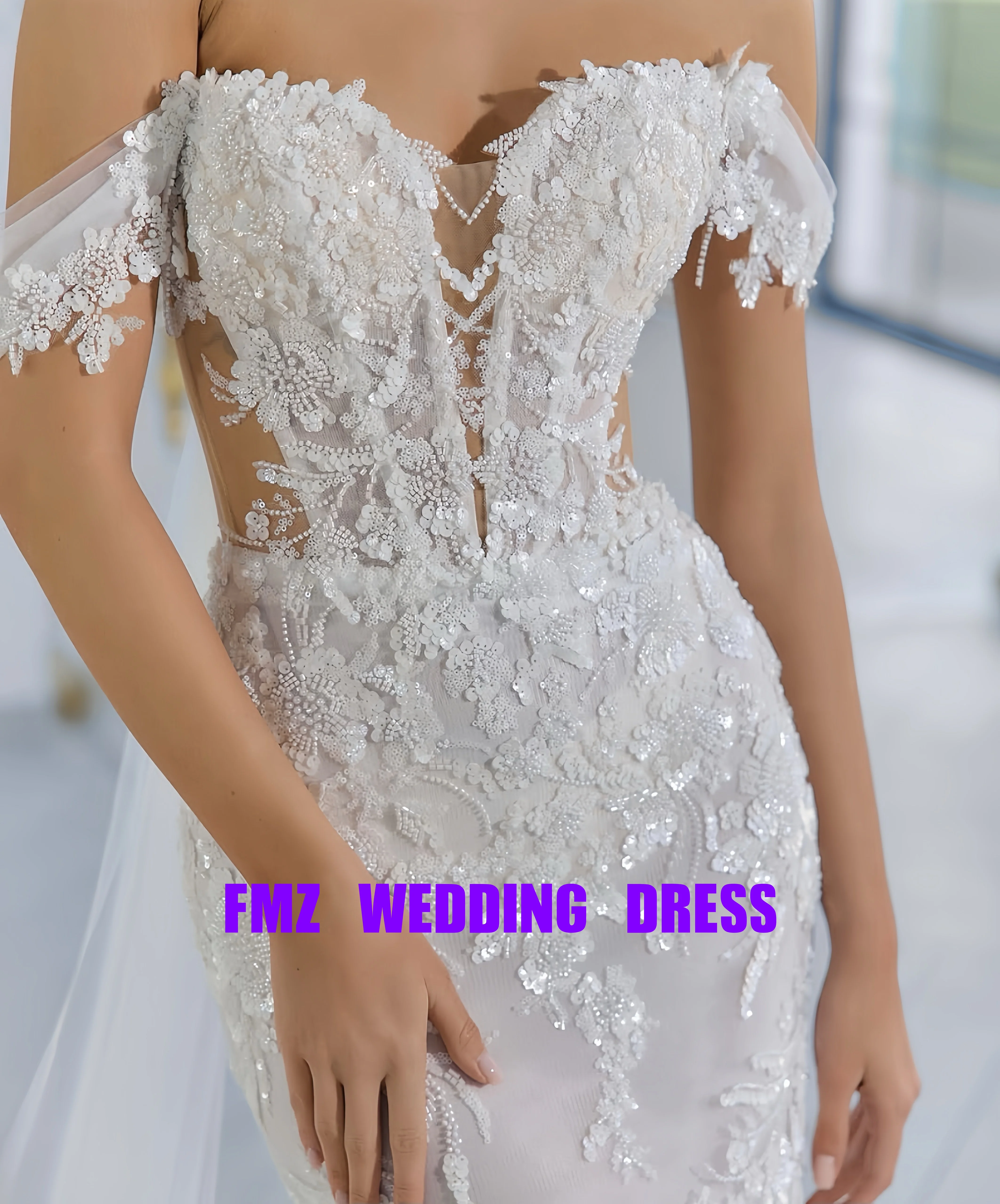 Customized V-neck clip shoulder sleeveless mermaid vestidos de novia wedding dress vestidos para muje robe de mariee