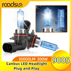 12V 300W Car Lights 30000LM Super Bright Halogen Headlights 6000K White Auto Head Lamp Bulbs For BMW Golf Passat Peugeot Jeep