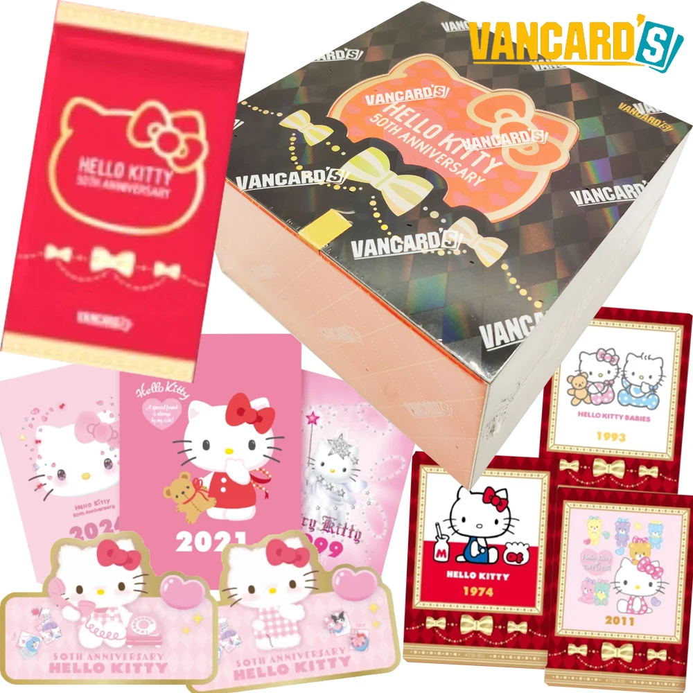 

New Genuine VANCARD'S Hello Kitty Collection Cards Cute Healing Cartoon Anime Star Idol 50th Anniversary Charm Cards Kids Gifts