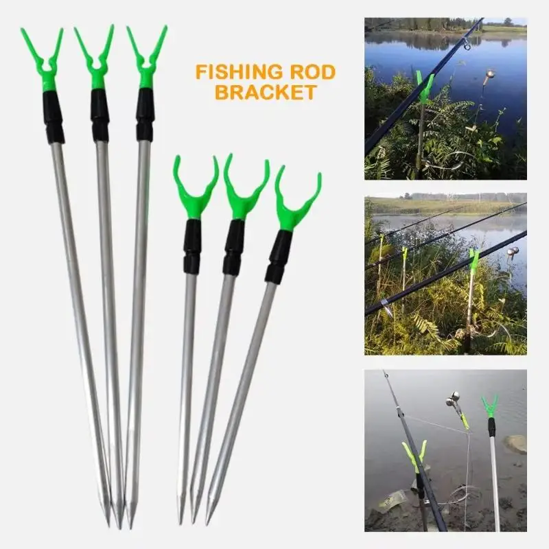 Universal Fit Telescopic Fishing Rod Holder Adjustable Length Aluminum Alloy for Most Fishing Rods Outdoor Use