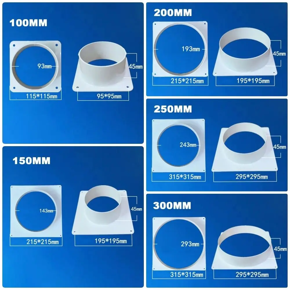 1Pcs Durable Straight Air Vent Duct Connector Ducting Tools Easy Installation Air Outlet Adapter Flange Plastic Ventilation Pipe
