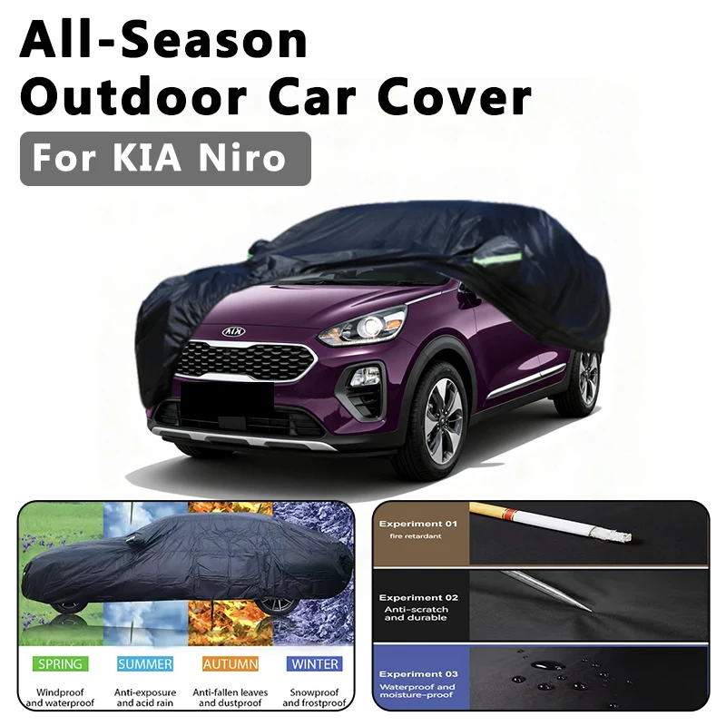 

Автомобильный чехол для KIA Niro - полная защита на открытом воздухе, водонепроницаемый, пылезащитный, термостойкий, всесезонные автомобильные внешние аксессуары