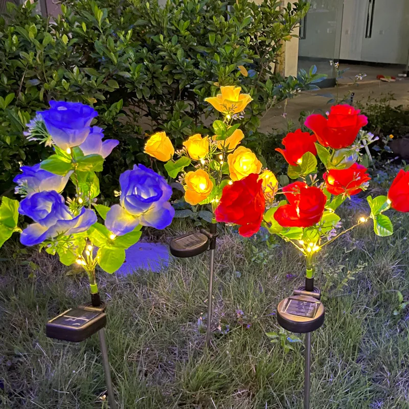 

Rose Light Ground Insert Simulation Flower LED Light GardenOutdoor Lawn Decorative Light Lawn