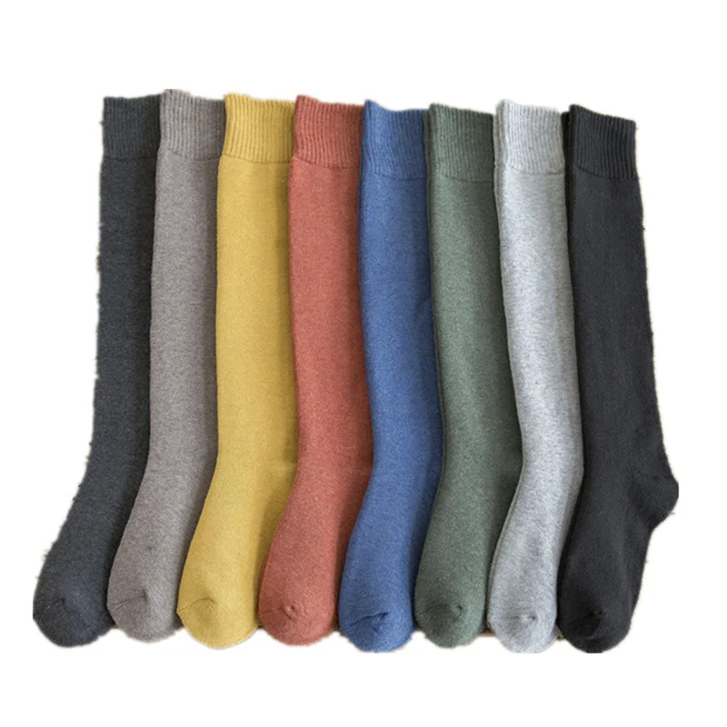 1Pair Thigh High Stockings Women OverKnee Long Sock Warm Knitted Boot Socks Leg Warmer Japanese JK Cotton Tall Tube Leggings