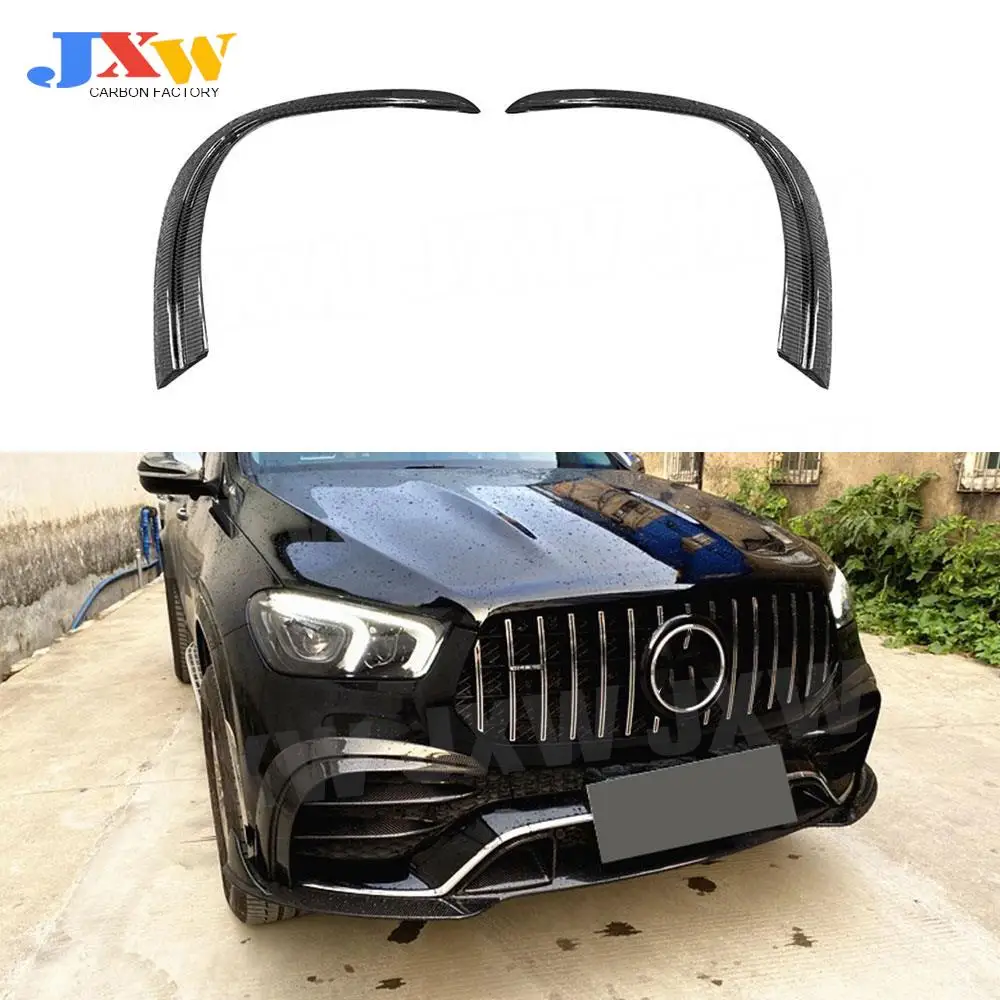 

2pcs Dry Carbon Fiber For Mercedes Benz GLE Class W167 GLE53 AMG SUV 2020 UP Front Fog Lamp Fin Splitters Air Vents Trim Canards