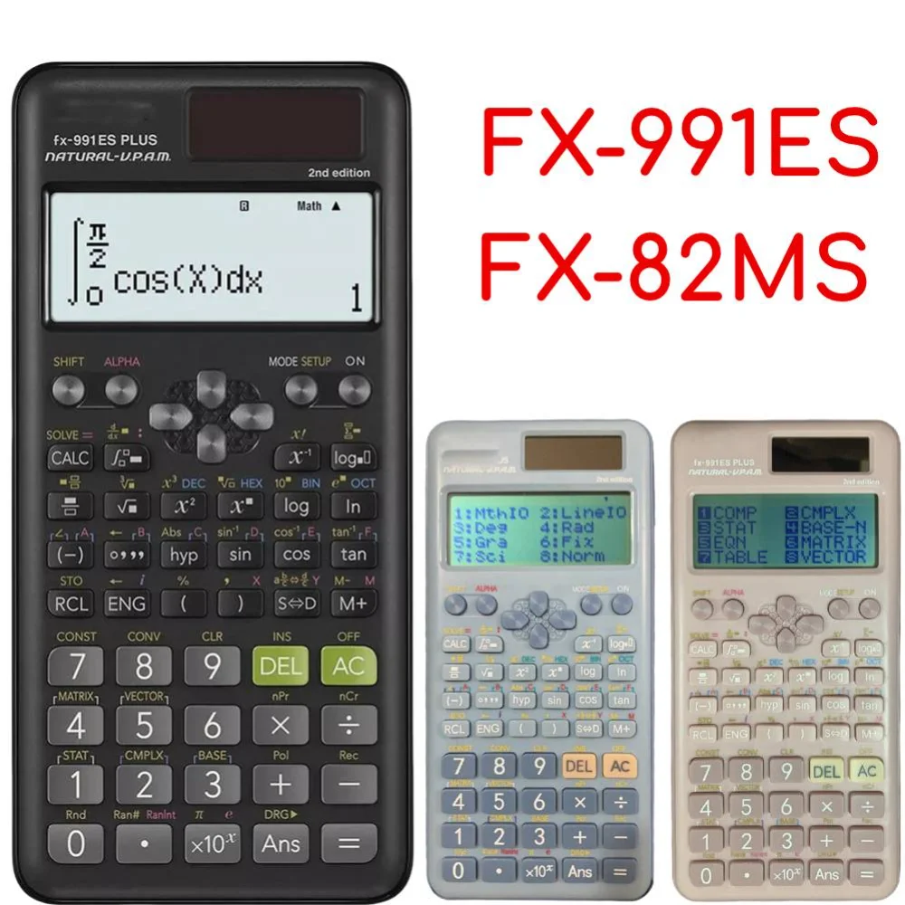 991EX FX-82MS Scientific Calculator Original Digital Display 696 Function For High School University Solar Scientific Calculator