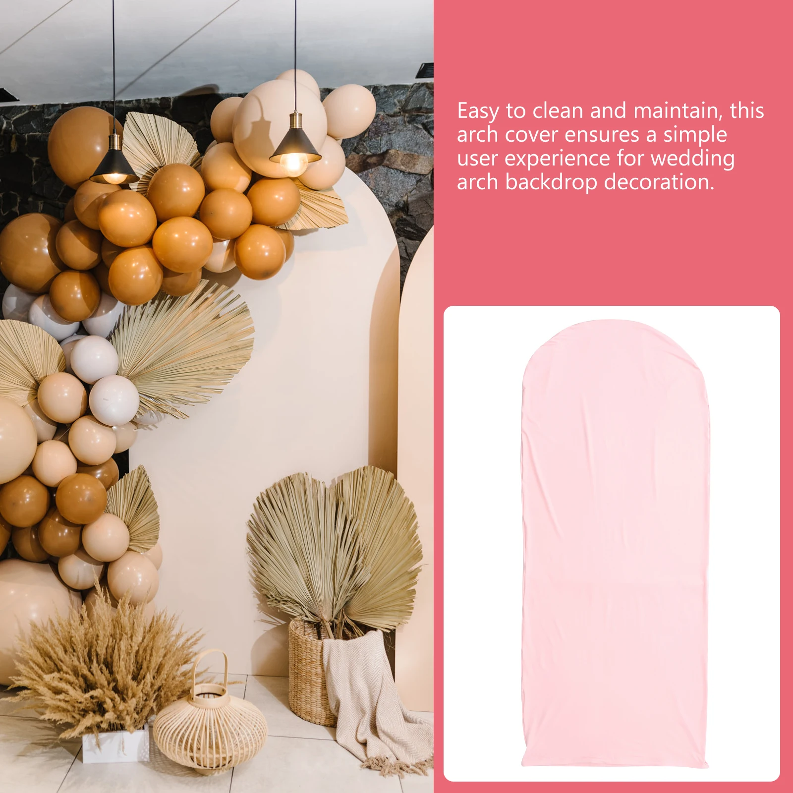 

6Ft Wedding Arch Cover Stretchy Polyester Fabric Backdrop Decor for Photography Elegant Elastic Fit Banquet Party