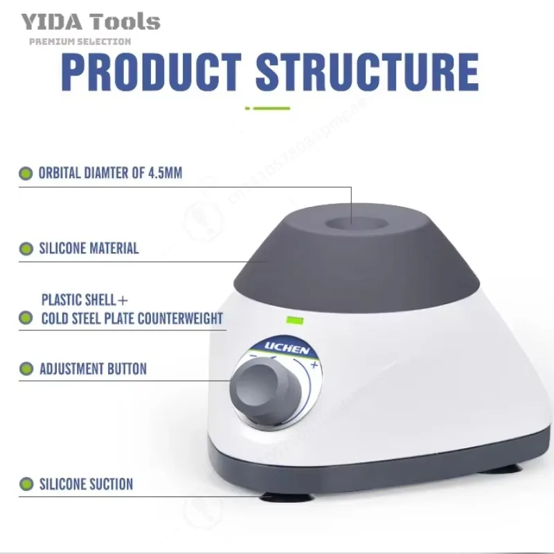 YIDA Mini Vortex Mixer Laboratory Chemical Lab Vortex Shaker Centrifuge Tube Sample Liquid Mixing Machine