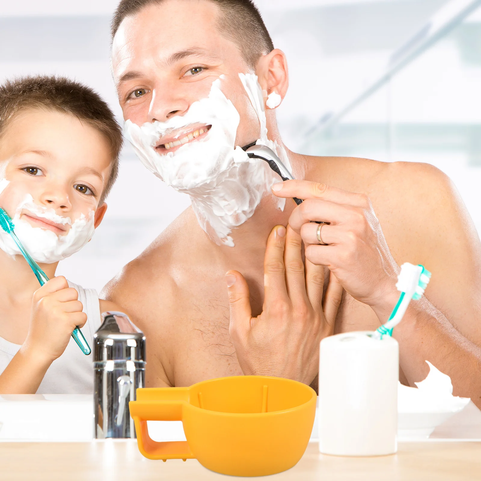 Ciotola da barba per uomo Ciotola per crema da barba Grande capacità Buoni materiali Uso pratico Bordi lisci Design stabile Barbiere Multiuso